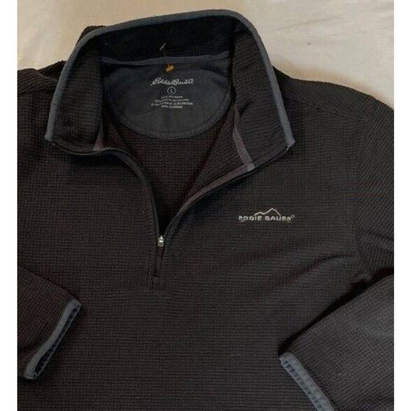Eddie Bauer Men's 1/4 Zip Collared Long Sleeve SweatShirt Men's L - Picture 4 of 4